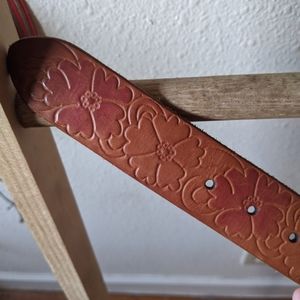 Lucky Brand floral embossed leather belt